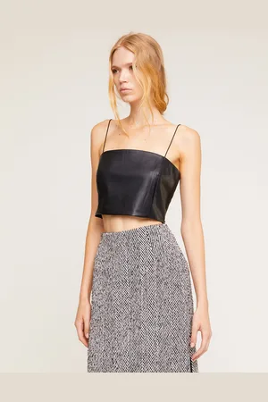Motivi Top crop in tessuto spalmato Donna