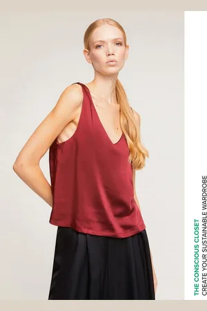 Motivi Top satin scollo a v Donna