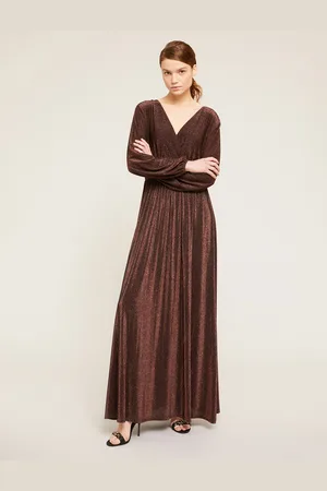 Motivi Vestito lungo drappeggiato in jersey lurex Donna