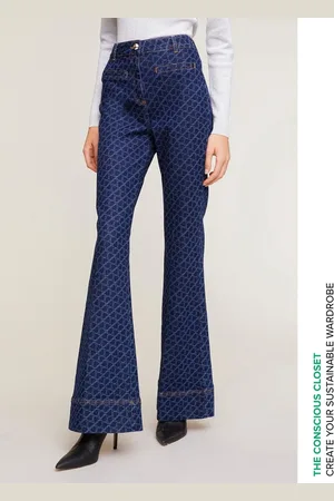 Motivi Jeans flare a vita alta fantasia Double Love Donna