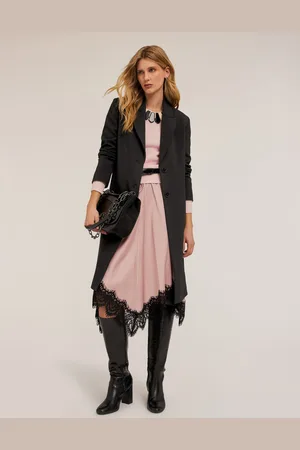 Motivi Cappotto monopetto in tessuto crêpe Donna