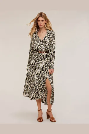 Motivi Vestito midi in viscosa fantasia anelli Donna