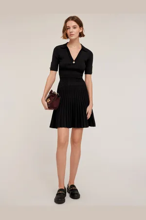 Motivi Vestito con colletto in maglia a coste Donna