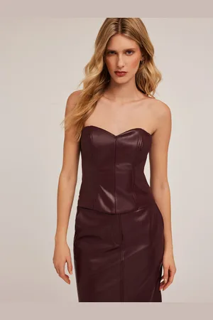 Motivi Top bustier in tessuto spalmato Donna