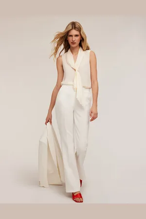 Motivi Blusa senza maniche con sciarpa plissé Donna