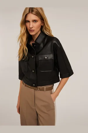 Motivi Giacca cropped con colletto in tessuto spalmato Donna