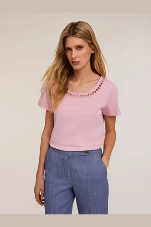 Motivi T-shirt con scollatura ricamata Donna