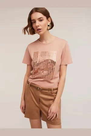 Motivi T-shirt con paillettes e scritta ricamata Donna