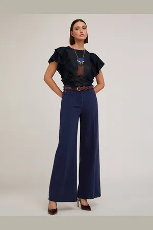 Motivi Pantaloni wide in drill di cotone Donna