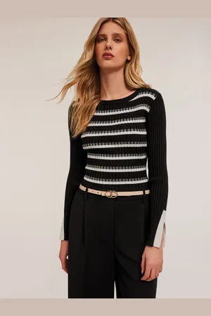 Motivi Maglia a coste a righe lurex Donna