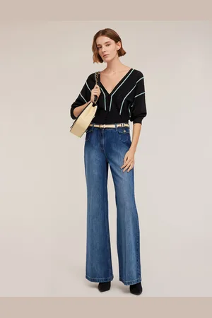 Motivi Jeans flare misto TENCEL™ con piega stirata Donna