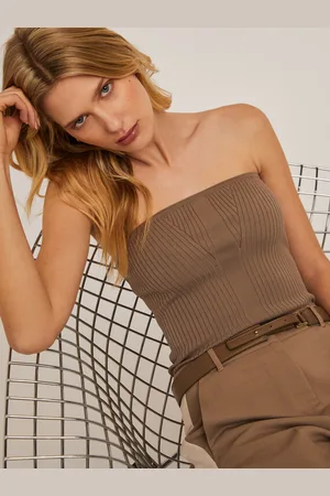 Motivi Top bustier in maglia a coste Donna