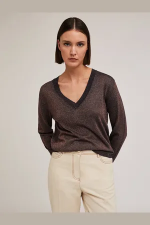 Motivi Pullover scollo a v misto lurex Donna