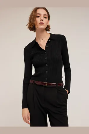 Motivi Cardigan a coste con colletto Donna