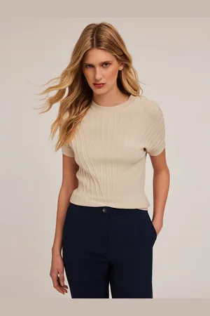 Motivi Maglia a coste tridimensionali maniche corte Donna