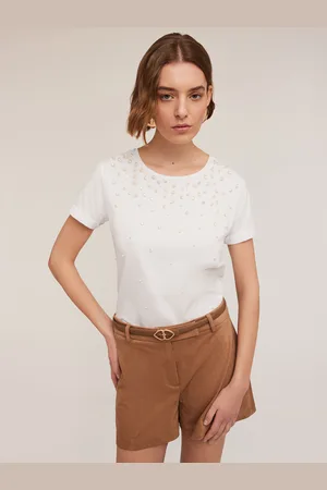 Motivi T-shirt con perle ricamate Donna