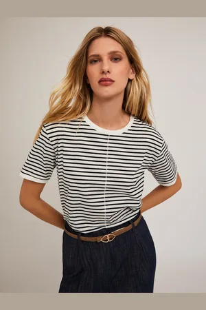 Motivi T-shirt in cotone a righe Donna