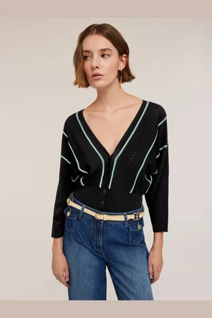 Motivi Cardigan corto in maglia a righe Donna