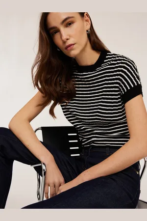 Motivi Maglia a coste tridimensionali maniche corte Donna