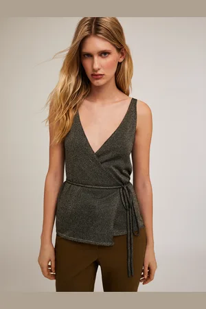 Motivi Top cache-coeur in maglia lurex Donna