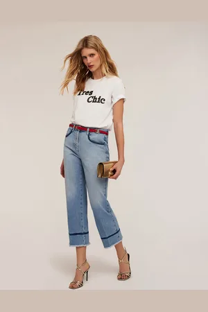 Motivi T-shirt in cotone con scritta ricamata Donna
