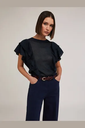 Motivi Maglia lurex con volant Donna