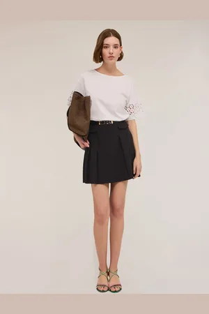 Motivi T-shirt con maniche effetto crochet Donna