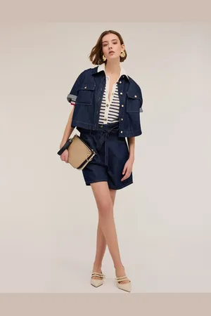 Motivi Shorts a vita alta in denim Donna