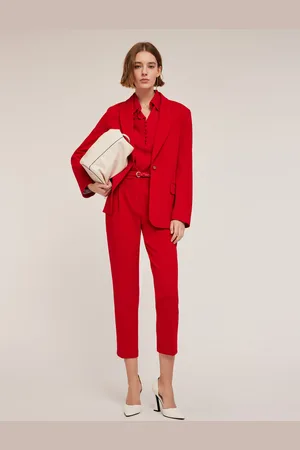 Motivi Pantaloni regular in tessuto crêpe Donna