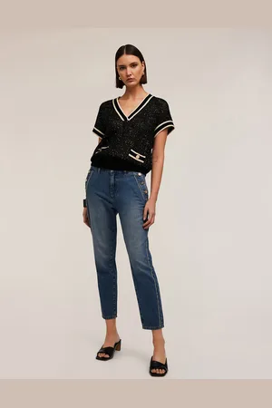 Motivi Jeans con motivo bottoni e metal chain Donna