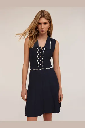 Motivi Vestito corto in maglia con profili in contrasto colore Donna