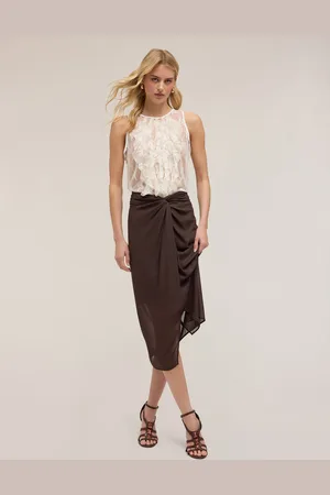 Motivi Top in pizzo con rouches Donna