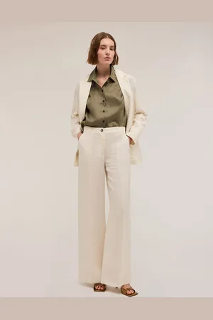 Motivi Pantaloni wide leg misto lino Donna