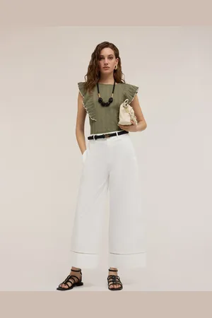 Motivi Pantaloni wide con dettaglio ajouré Donna