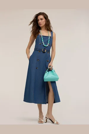 Motivi Vestito con bottoni in denim misto lyocell Donna