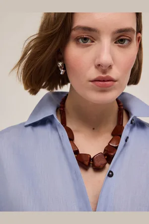 Motivi Collana girocollo con perline in legno Donna
