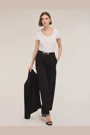 Motivi T-shirt in cotone con righe in strass Donna
