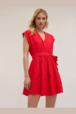 Motivi Vestito corto con balza in jersey Donna