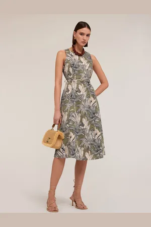 Motivi Vestito flare fantasia jungle Donna
