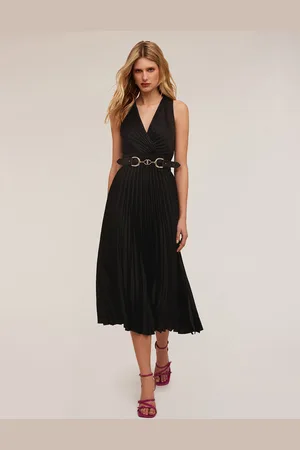 Motivi Vestito midi plissé con cut-out posteriore Donna