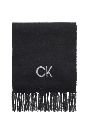 Calvin Klein Donna Sciarpe - CALVIN KLEIN Sciarpa con frange in misto lana e alpaca Nero