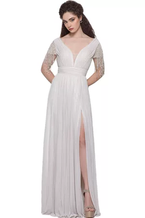 IMPERO Donna Vestiti brillantinati - Abito in lurex con perline