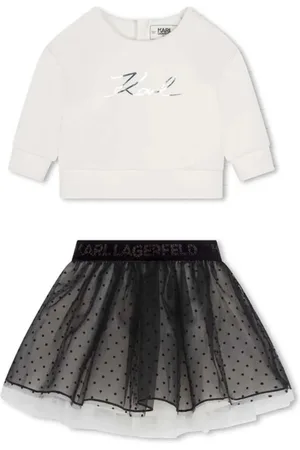Karl Lagerfeld Completo felpa e gonna panna nero