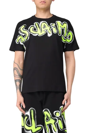DISCLAIMER T-shirt manica corta con stampa logo verde fluo