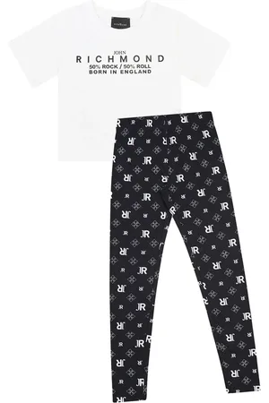 John Richmond Completo T-shirt e leggings Parenzo con logo nero