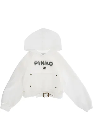 Pinko Felpa con cappuccio e cintina panna