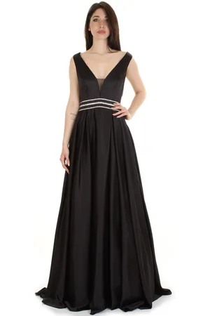 IMPERO Abito da donna elegante smanicato con strass in vita