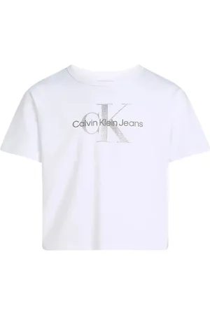 Calvin Klein T-shirt maniche corte con logo glitterato