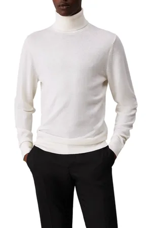 Calvin Klein Maglia dolcevita in lana Merinos panna