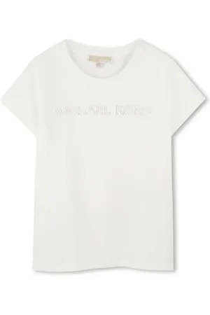 Michael Kors T-shirt maniche corte con logo bianco latte oro
